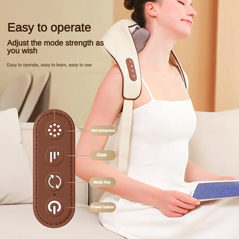 1 Shoulder and Neck Massager Professional Edition - With realistic humanoid massage, rechargeable to relax muscles, home masseur